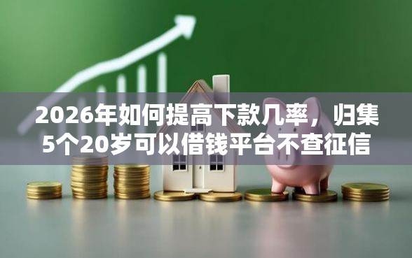 2026年如何提高下款几率，归集5个20岁可以借钱平台不查征信的平台