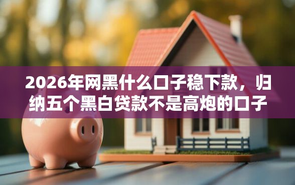 2026年网黑什么口子稳下款，归纳五个黑白贷款不是高炮的口子
