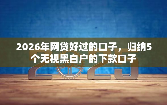 2026年网贷好过的口子，归纳5个无视黑白户的下款口子