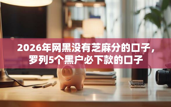 2026年网黑没有芝麻分的口子，罗列5个黑户必下款的口子