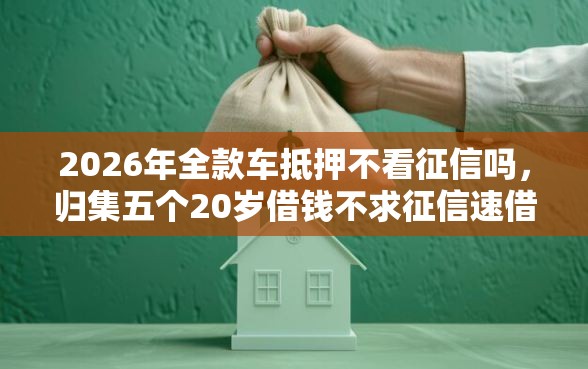2026年全款车抵押不看征信吗，归集五个20岁借钱不求征信速借口子