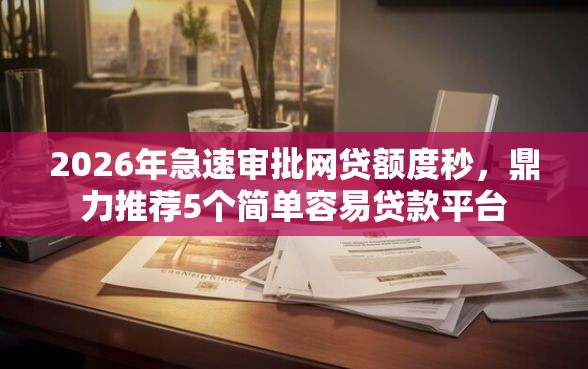 2026年急速审批网贷额度秒，鼎力推荐5个简单容易贷款平台
