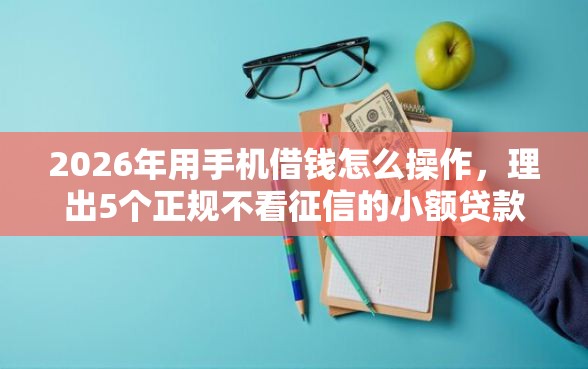 2026年用手机借钱怎么操作，理出5个正规不看征信的小额贷款软件