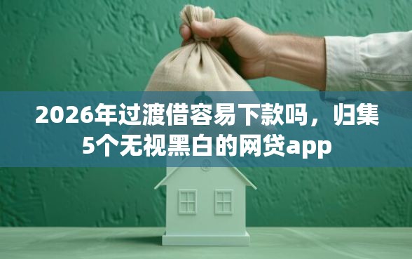 2026年过渡借容易下款吗，归集5个无视黑白的网贷app