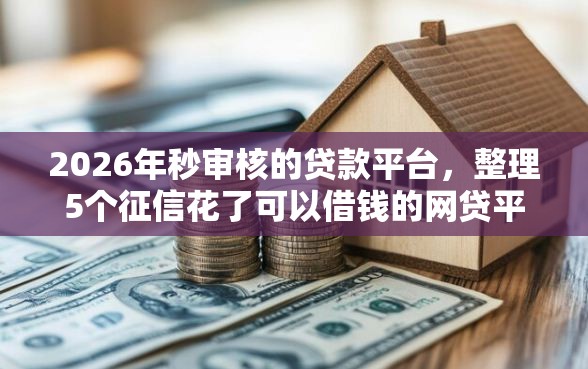 2026年秒审核的贷款平台，整理5个征信花了可以借钱的网贷平台