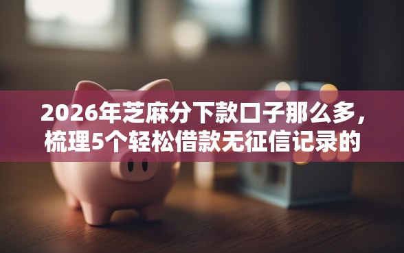 2026年芝麻分下款口子那么多,梳理5个轻松借款无征信记录的软件 2026年芝麻分下款口子那么多,梳理5个轻松借款无征信记录的软件