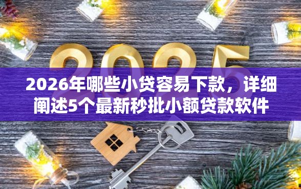 2026年哪些小贷容易下款,详细阐述5个最新秒批小额贷款软件 2026年哪些小贷容易下款,详细阐述5个最新秒批小额贷款软件