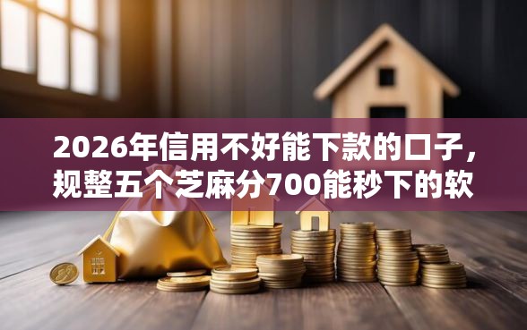 2026年信用不好能下款的口子，规整五个芝麻分700能秒下的软件
