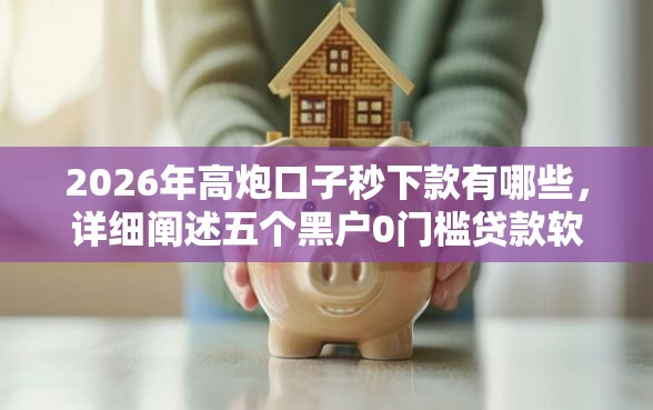 2026年高炮口子秒下款有哪些，详细阐述五个黑户0门槛贷款软件