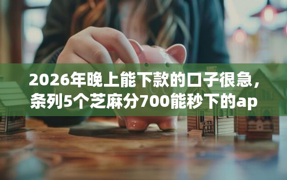 2026年晚上能下款的口子很急，条列5个芝麻分700能秒下的app