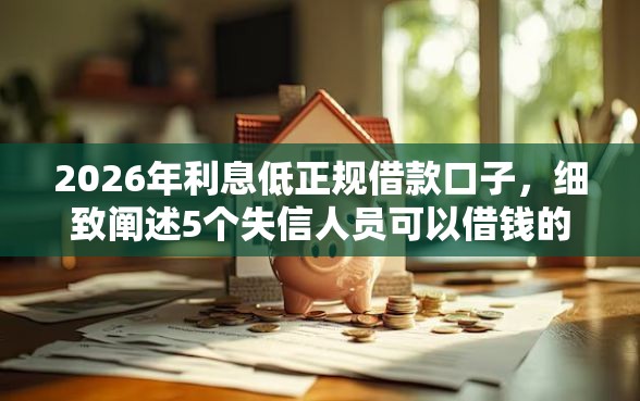2026年利息低正规借款口子，细致阐述5个失信人员可以借钱的网贷口子