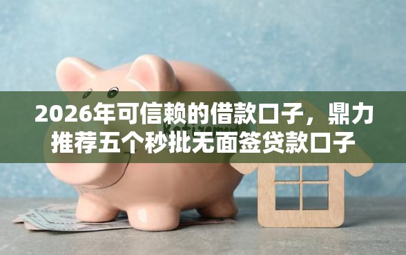 2026年可信赖的借款口子，鼎力推荐五个秒批无面签贷款口子