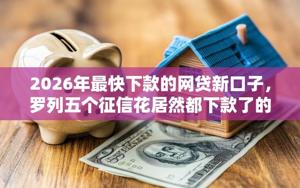 2026年最快下款的网贷新口子，罗列五个征信花居然都下款了的软件
