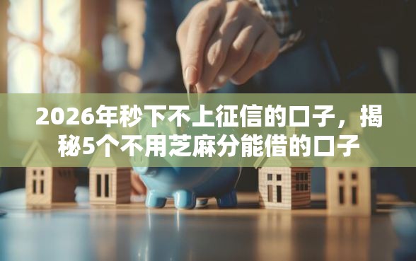 2026年秒下不上征信的口子，揭秘5个不用芝麻分能借的口子