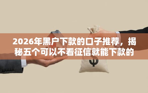 2026年黑户下款的口子推荐，揭秘五个可以不看征信就能下款的平台