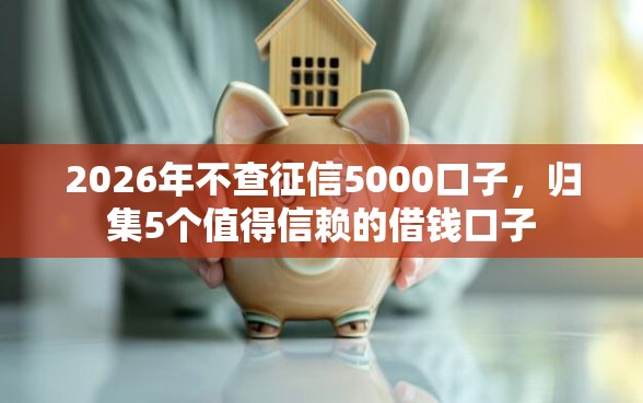 2026年不查征信5000口子，归集5个值得信赖的借钱口子