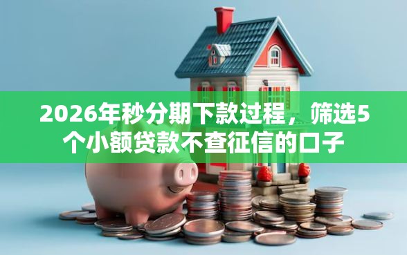 2026年秒分期下款过程，筛选5个小额贷款不查征信的口子