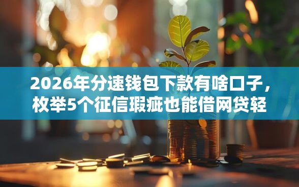 2026年分速钱包下款有啥口子，枚举5个征信瑕疵也能借网贷轻松下款的平台