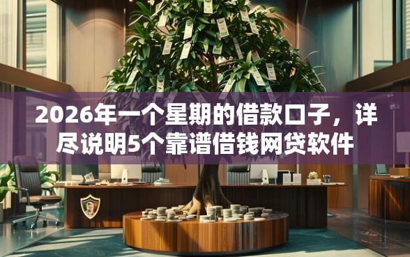2026年一个星期的借款口子，详尽说明5个靠谱借钱网贷软件