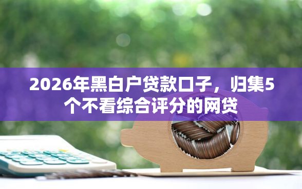 2026年黑白户贷款口子，归集5个不看综合评分的网贷