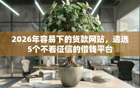 2026年容易下的贷款网站，遴选5个不看征信的借钱平台