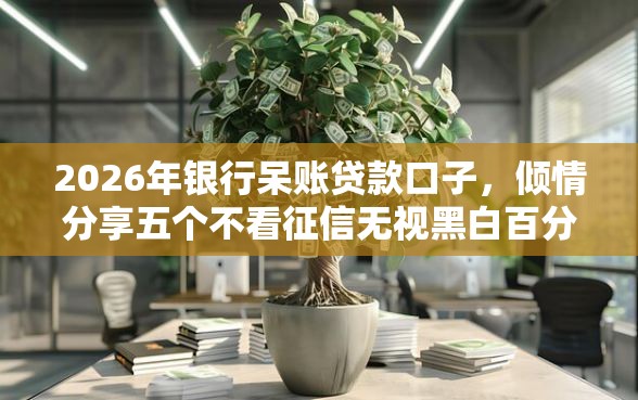 2026年银行呆账贷款口子，倾情分享五个不看征信无视黑白百分百下款口子