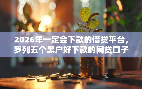 2026年一定会下款的借贷平台，罗列五个黑户好下款的网贷口子