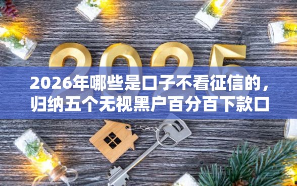 2026年哪些是口子不看征信的，归纳五个无视黑户百分百下款口子