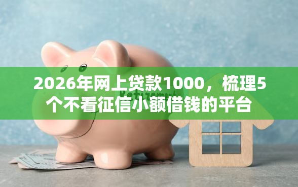 2026年网上贷款1000，梳理5个不看征信小额借钱的平台