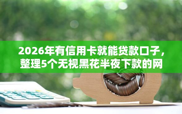 2026年有信用卡就能贷款口子，整理5个无视黑花半夜下款的网贷平台