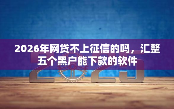 2026年网贷不上征信的吗，汇整五个黑户能下款的软件