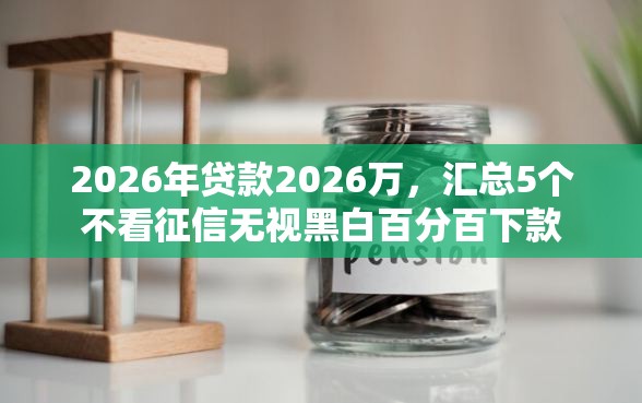 2026年贷款2026万，汇总5个不看征信无视黑白百分百下款