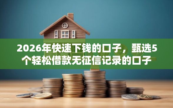 2026年快速下钱的口子，甄选5个轻松借款无征信记录的口子