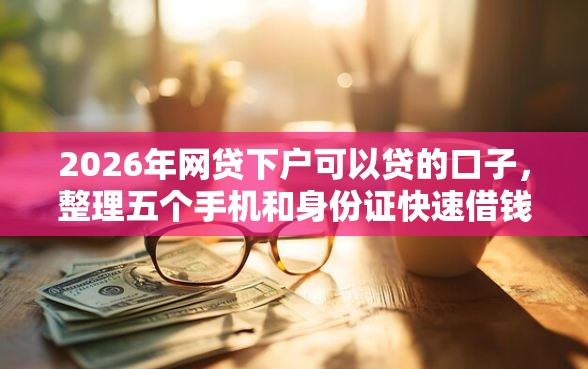 2026年网贷下户可以贷的口子，整理五个手机和身份证快速借钱口子