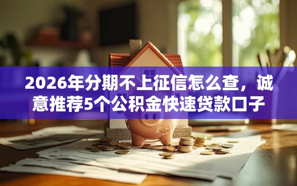2026年分期不上征信怎么查，诚意推荐5个公积金快速贷款口子