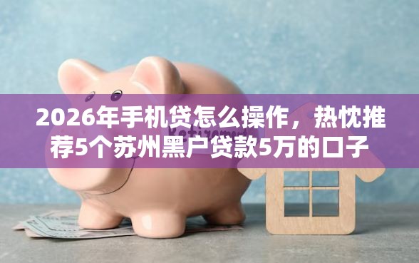 2026年手机贷怎么操作，热忱推荐5个苏州黑户贷款5万的口子