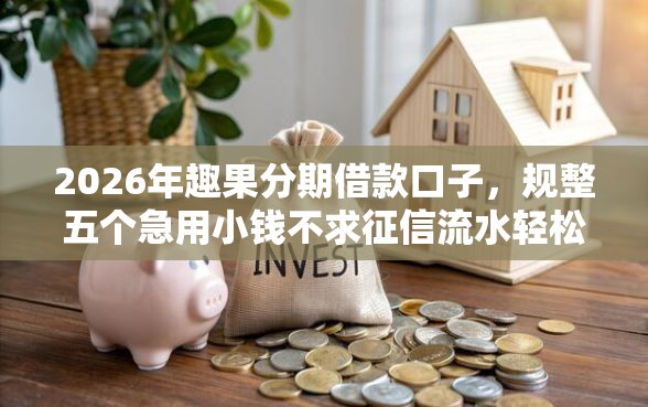 2026年趣果分期借款口子，规整五个急用小钱不求征信流水轻松贷的口子
