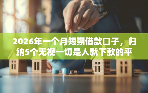 2026年一个月短期借款口子，归纳5个无视一切是人就下款的平台