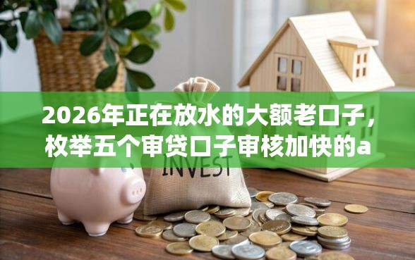 2026年正在放水的大额老口子，枚举五个审贷口子审核加快的app