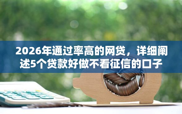 2026年通过率高的网贷，详细阐述5个贷款好做不看征信的口子