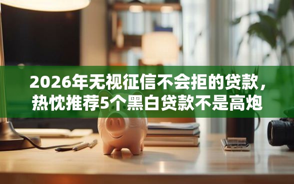 2026年无视征信不会拒的贷款，热忱推荐5个黑白贷款不是高炮的软件