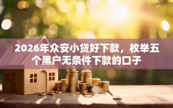 2026年众安小贷好下款，枚举五个黑户无条件下款的口子