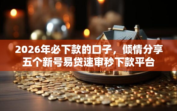 2026年必下款的口子，倾情分享五个新号易贷速审秒下款平台