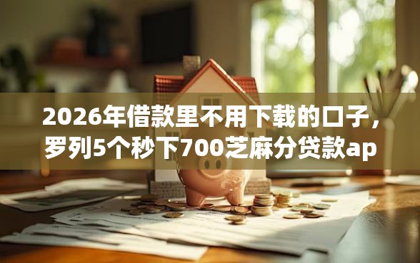 2026年借款里不用下载的口子，罗列5个秒下700芝麻分贷款app