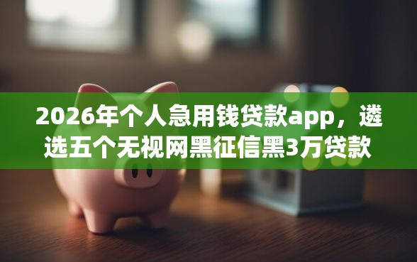 2026年个人急用钱贷款app，遴选五个无视网黑征信黑3万贷款