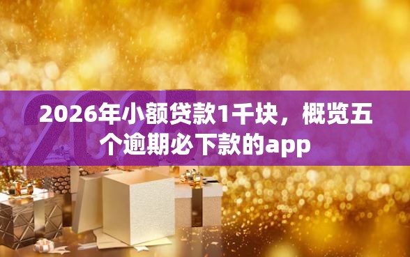 2026年小额贷款1千块，概览五个逾期必下款的app