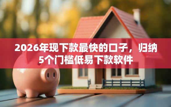 2026年现下款最快的口子，归纳5个门槛低易下款软件