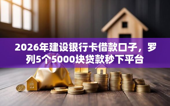 2026年建设银行卡借款口子，罗列5个5000块贷款秒下平台