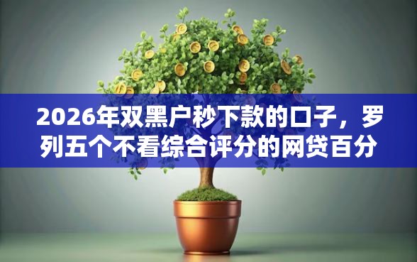 2026年双黑户秒下款的口子，罗列五个不看综合评分的网贷百分百下款口子