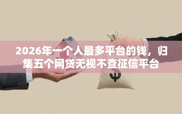 2026年一个人最多平台的钱，归集五个网贷无视不查征信平台